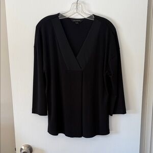 Banana Republic Elegant Black V-Neck Top.